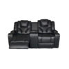 AMSTERDAM 3+2 TOP GENUINE LEATHER ELECTRIC LED RECLINING SOFA – BLACK