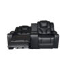 AMSTERDAM 3+2 TOP GENUINE LEATHER ELECTRIC LED RECLINING SOFA – BLACK