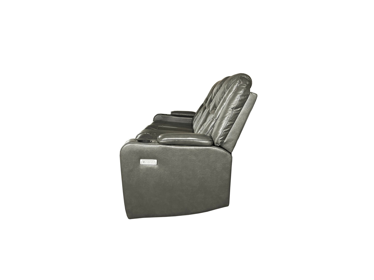 AMSTERDAM 3+2 TOP GENUINE LEATHER ELECTRIC LED RECLINING SOFA – GREY