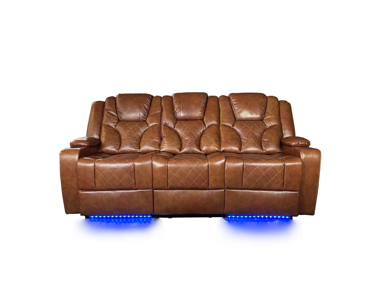 AMSTERDAM 3+2 TOP GENUINE LEATHER ELECTRIC LED RECLINING SOFA – GREY