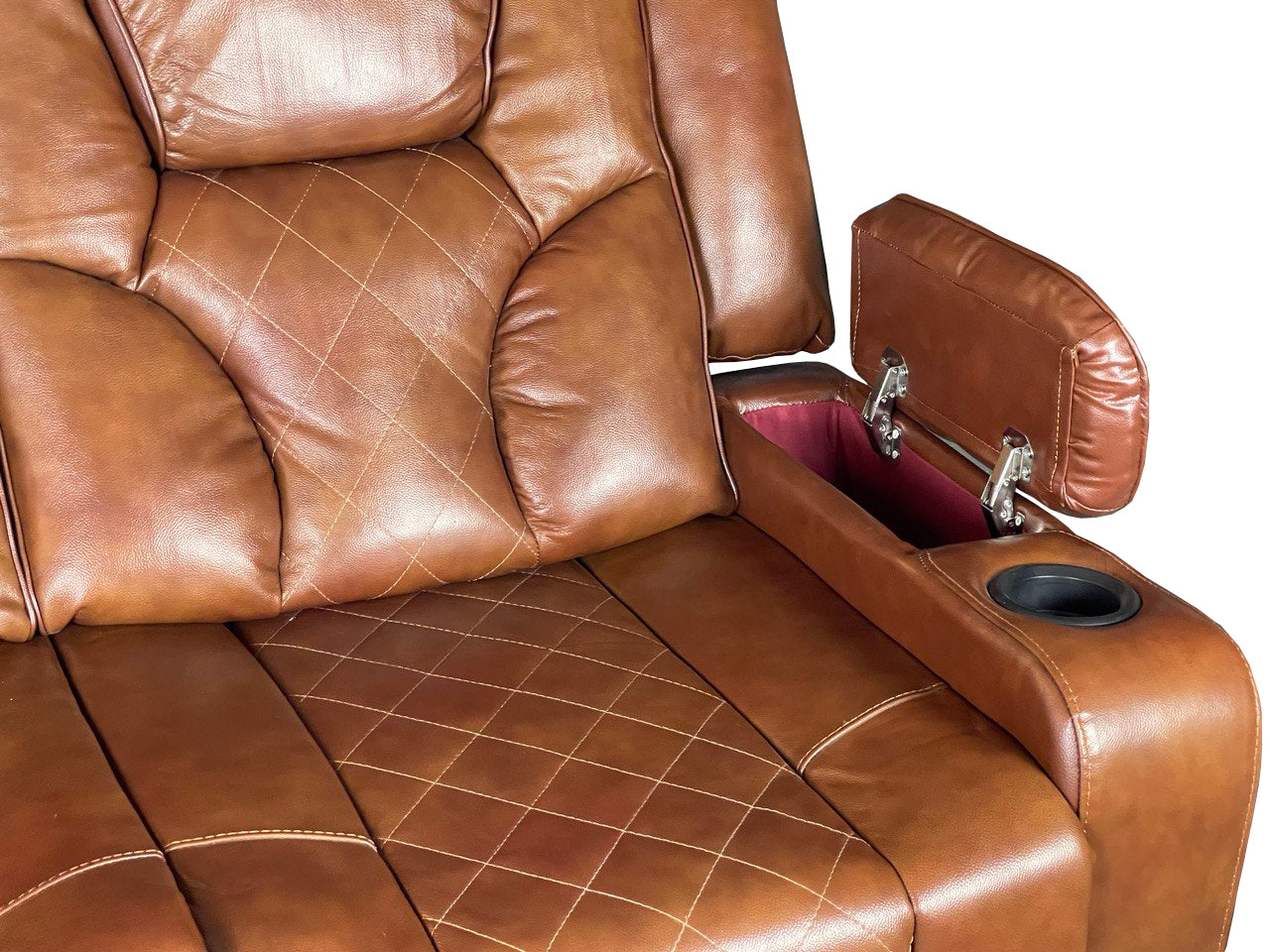 AMSTERDAM 3+2 TOP GENUINE LEATHER ELECTRIC LED RECLINING SOFA – GREY