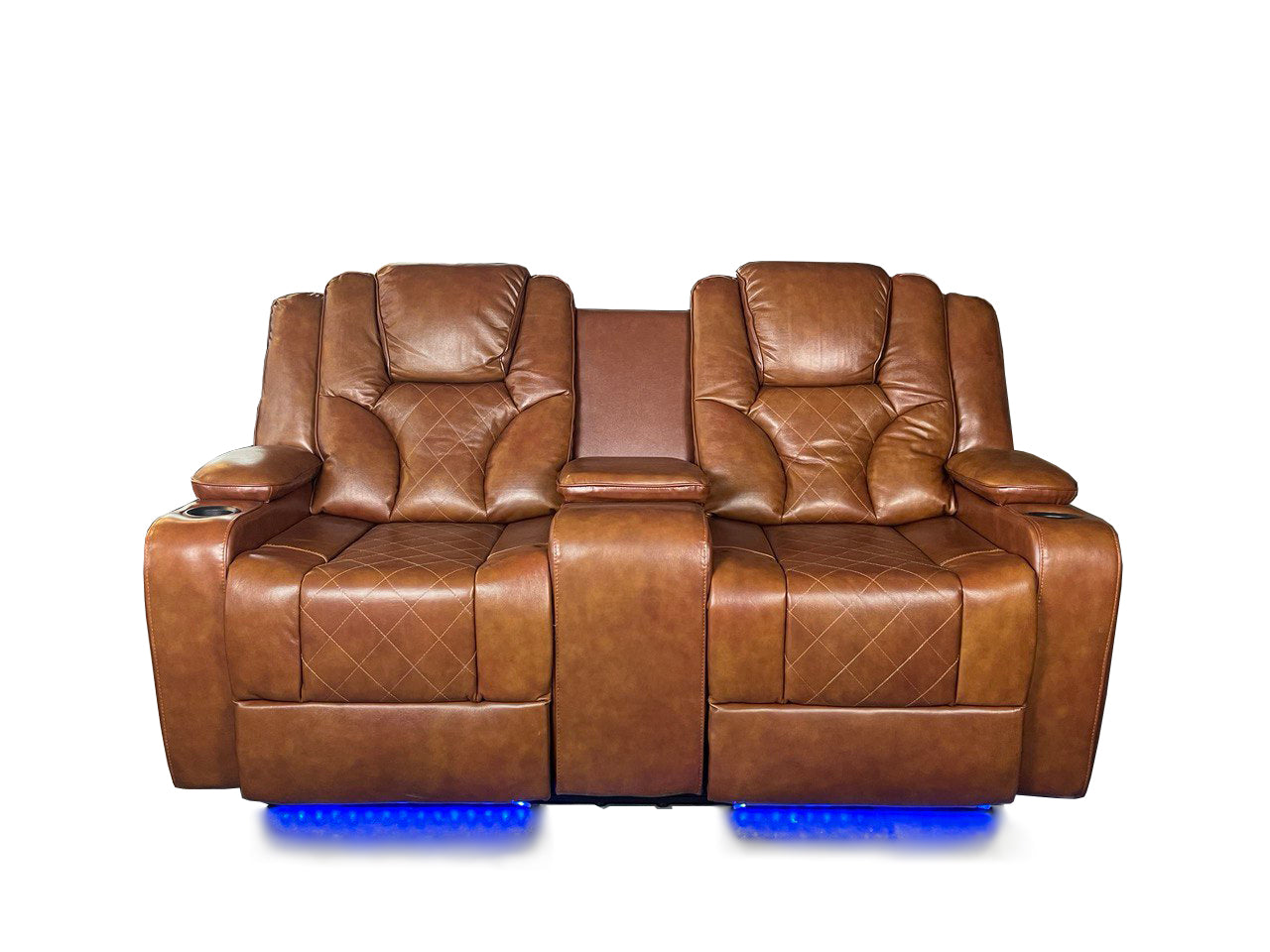 AMSTERDAM 3+2 TOP GENUINE LEATHER ELECTRIC LED RECLINING SOFA – GREY