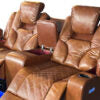 AMSTERDAM 3+2 TOP GENUINE LEATHER ELECTRIC LED RECLINING SOFA – GREY