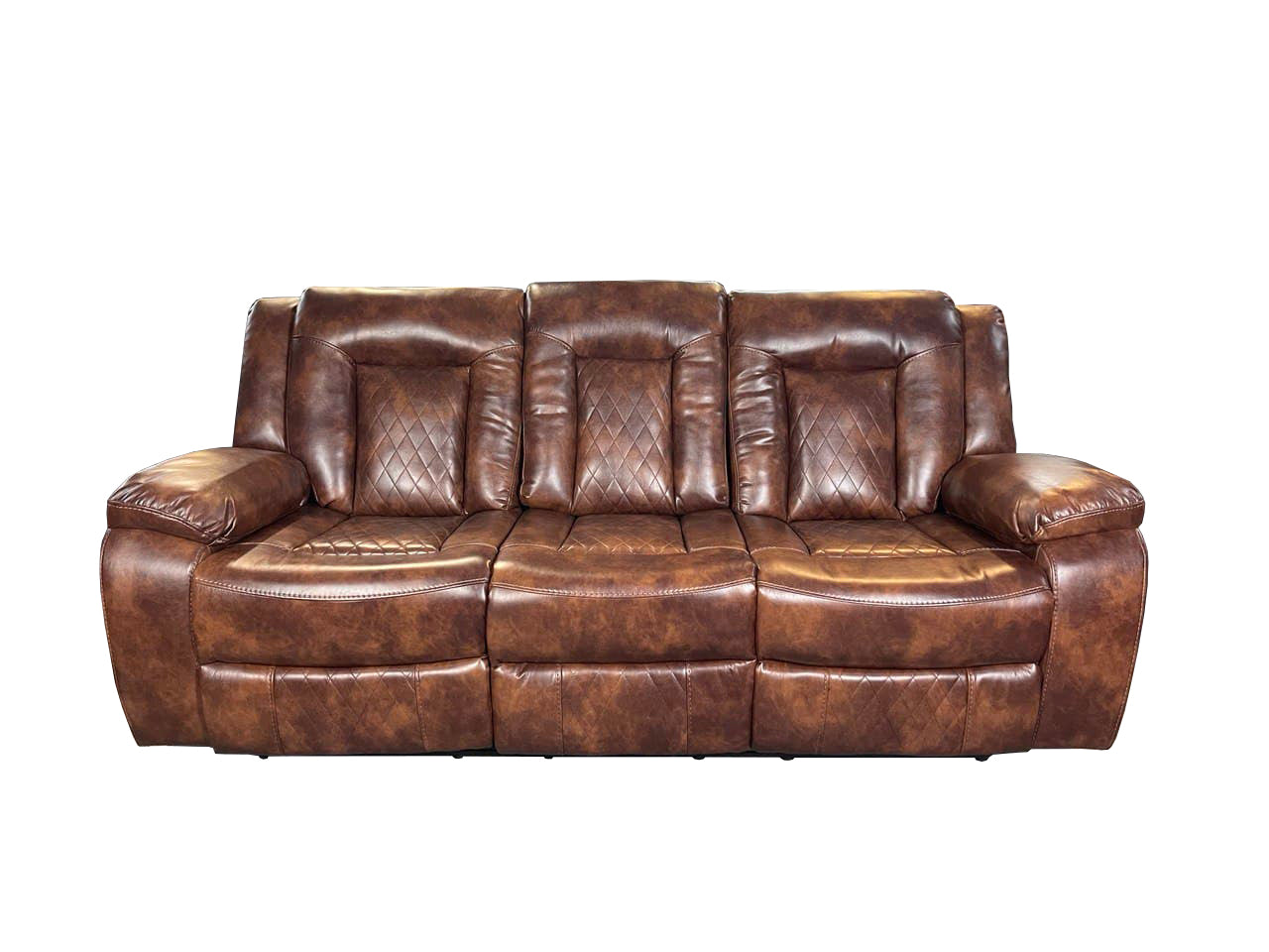 PARIS 3+2 RECLINER LEATHER AIRE SOFA – BROWN