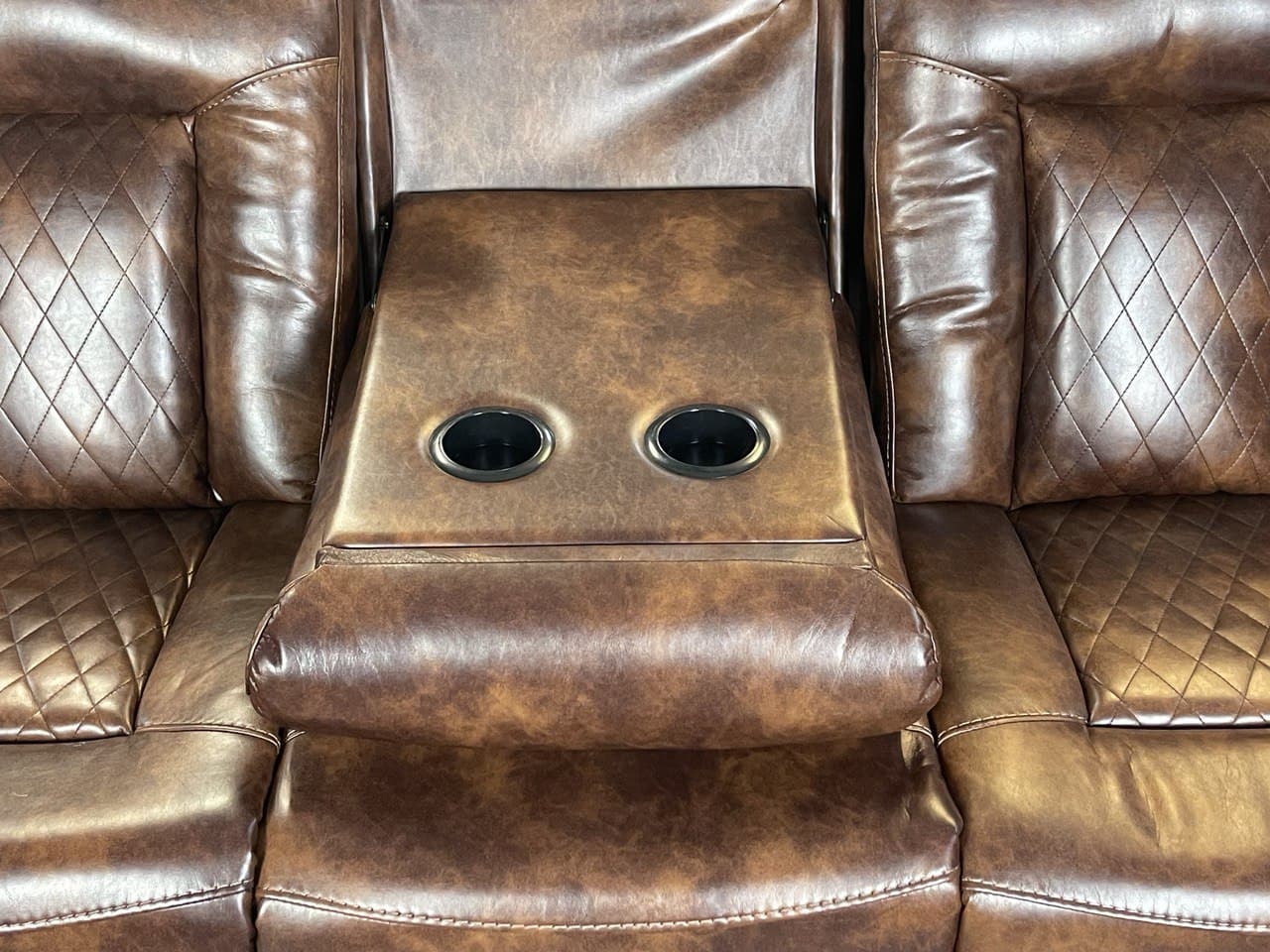 PARIS 3+2 RECLINER LEATHER AIRE SOFA – BROWN