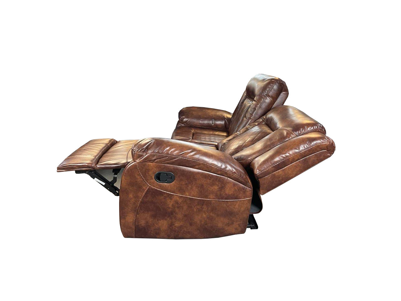 PARIS 3+2 RECLINER LEATHER AIRE SOFA – BROWN