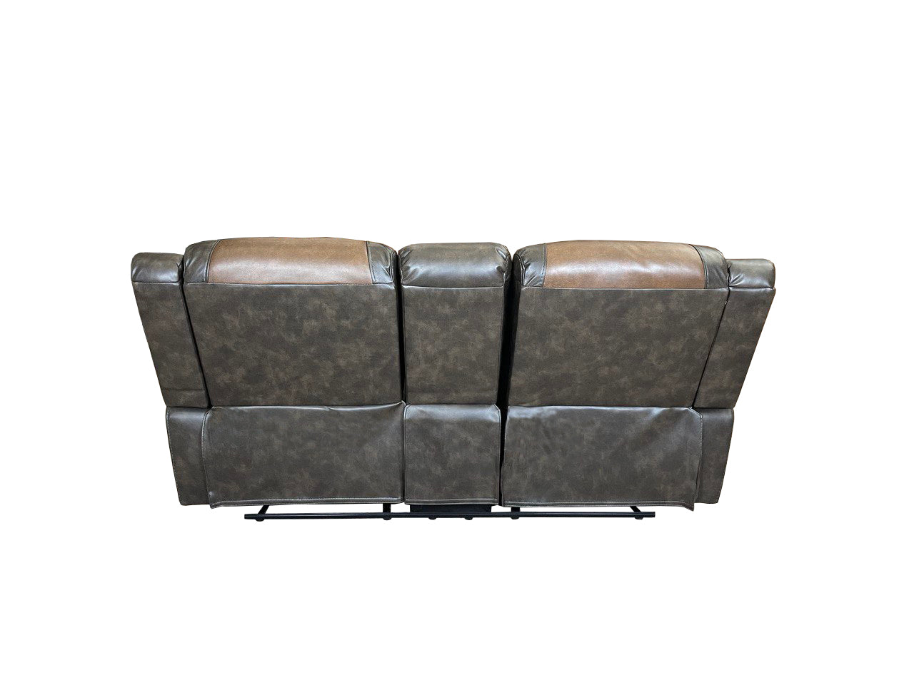 MILAN 3+2 RECLINER LEATHER AIRE SOFA – GREY/BROWN