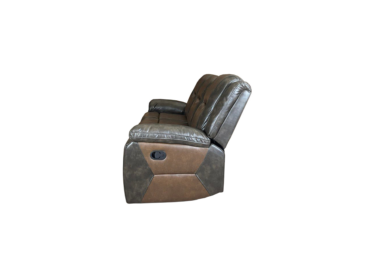 MILAN 3+2 RECLINER LEATHER AIRE SOFA – GREY/BROWN