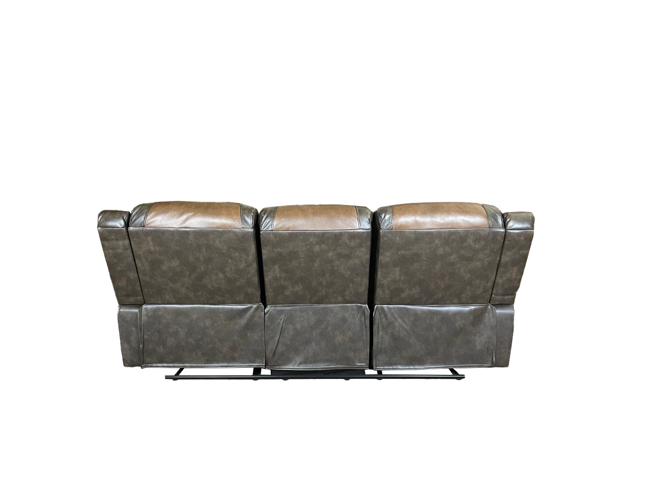 MILAN 3+2 RECLINER LEATHER AIRE SOFA – GREY/BROWN
