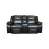 MILAN 3+2 RECLINER LEATHER AIRE SOFA – BLACK/CHOCOLATE