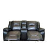 MILAN 3+2 RECLINER LEATHER AIRE SOFA – BLACK/CHOCOLATE