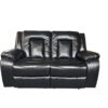 PARIS 3+2 RECLINER LEATHER AIRE SOFA – BLACK