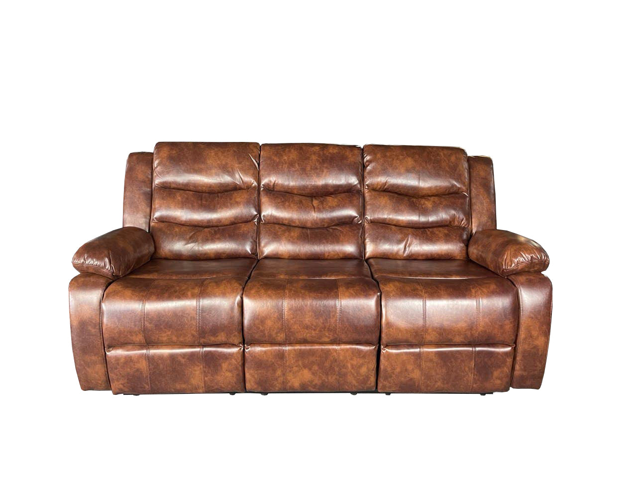 ROMA 3+2 RECLINER LEATHER AIRE SOFA – BROWN