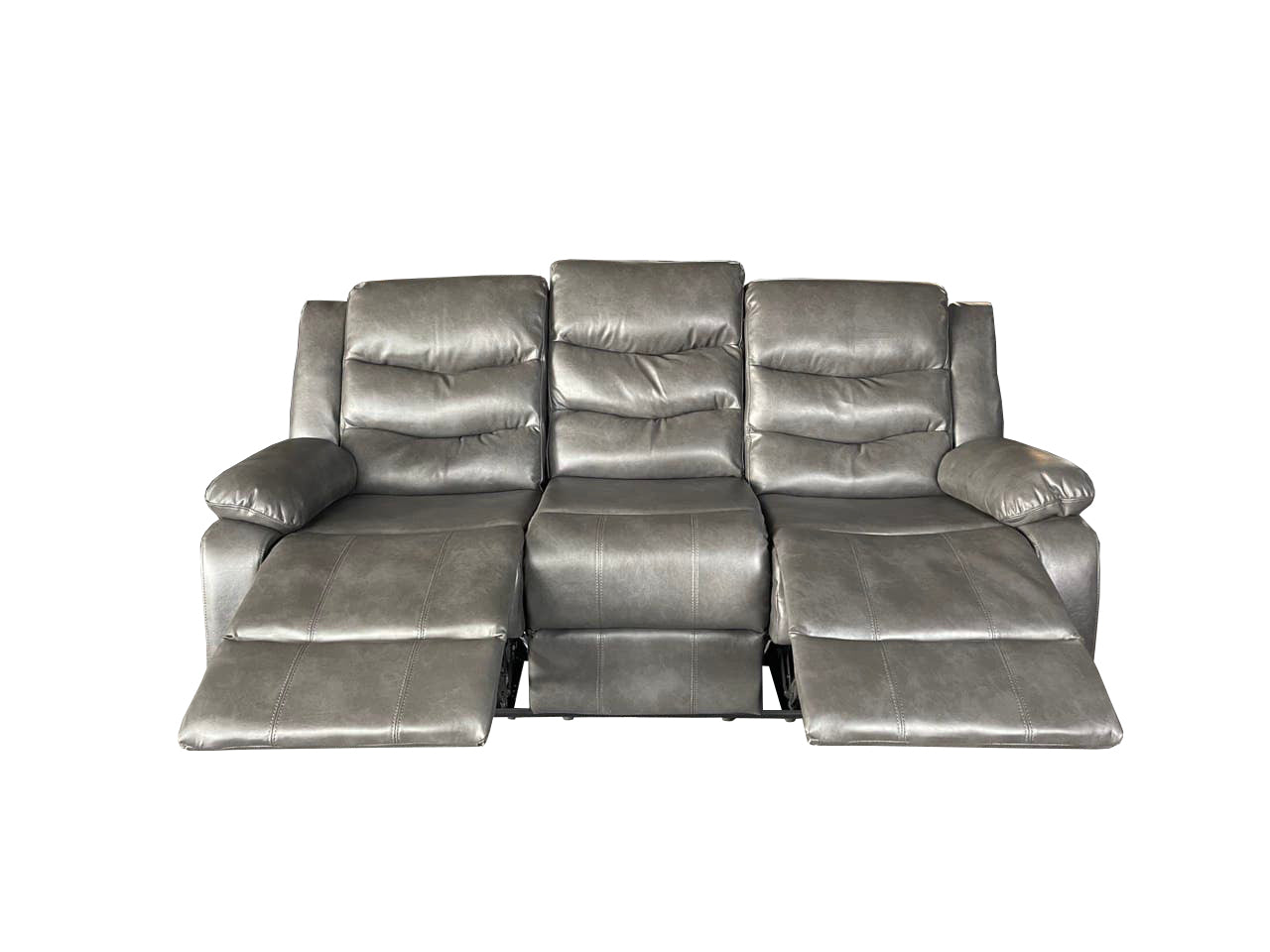 ROMA 3+2 RECLINER LEATHER AIRE SOFA – GREY