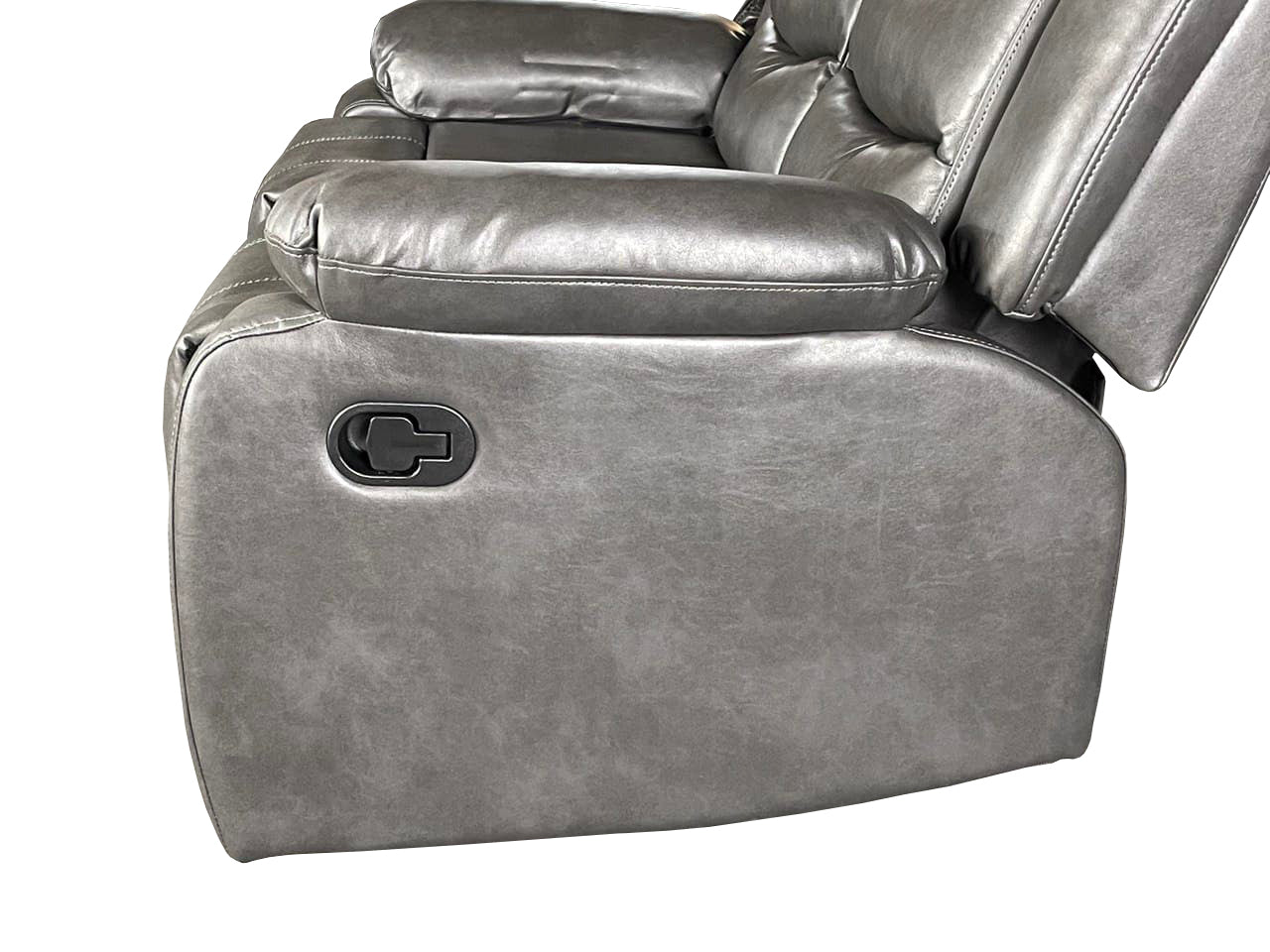 ROMA 3+2 RECLINER LEATHER AIRE SOFA – GREY