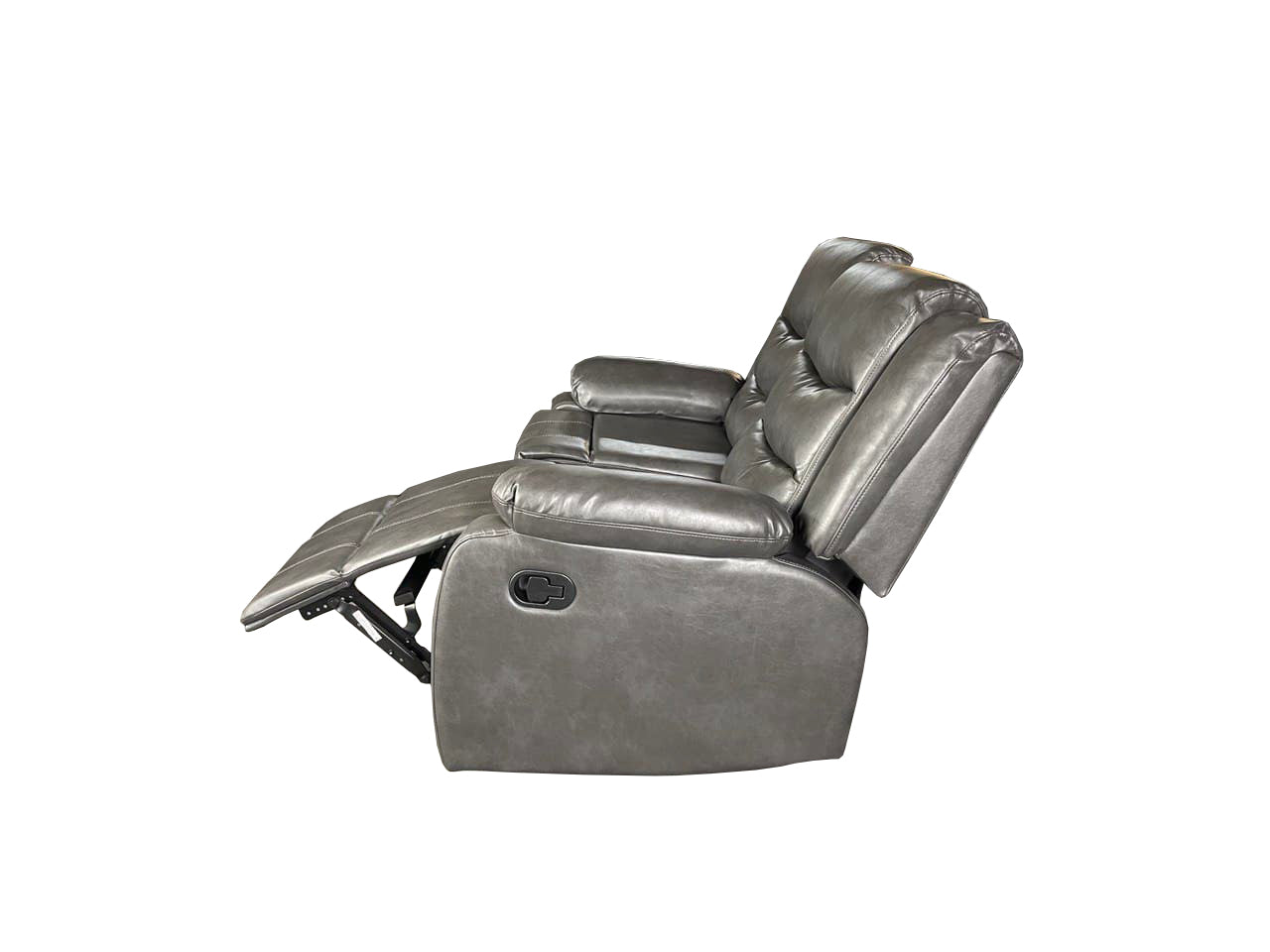 ROMA 3+2 RECLINER LEATHER AIRE SOFA – GREY