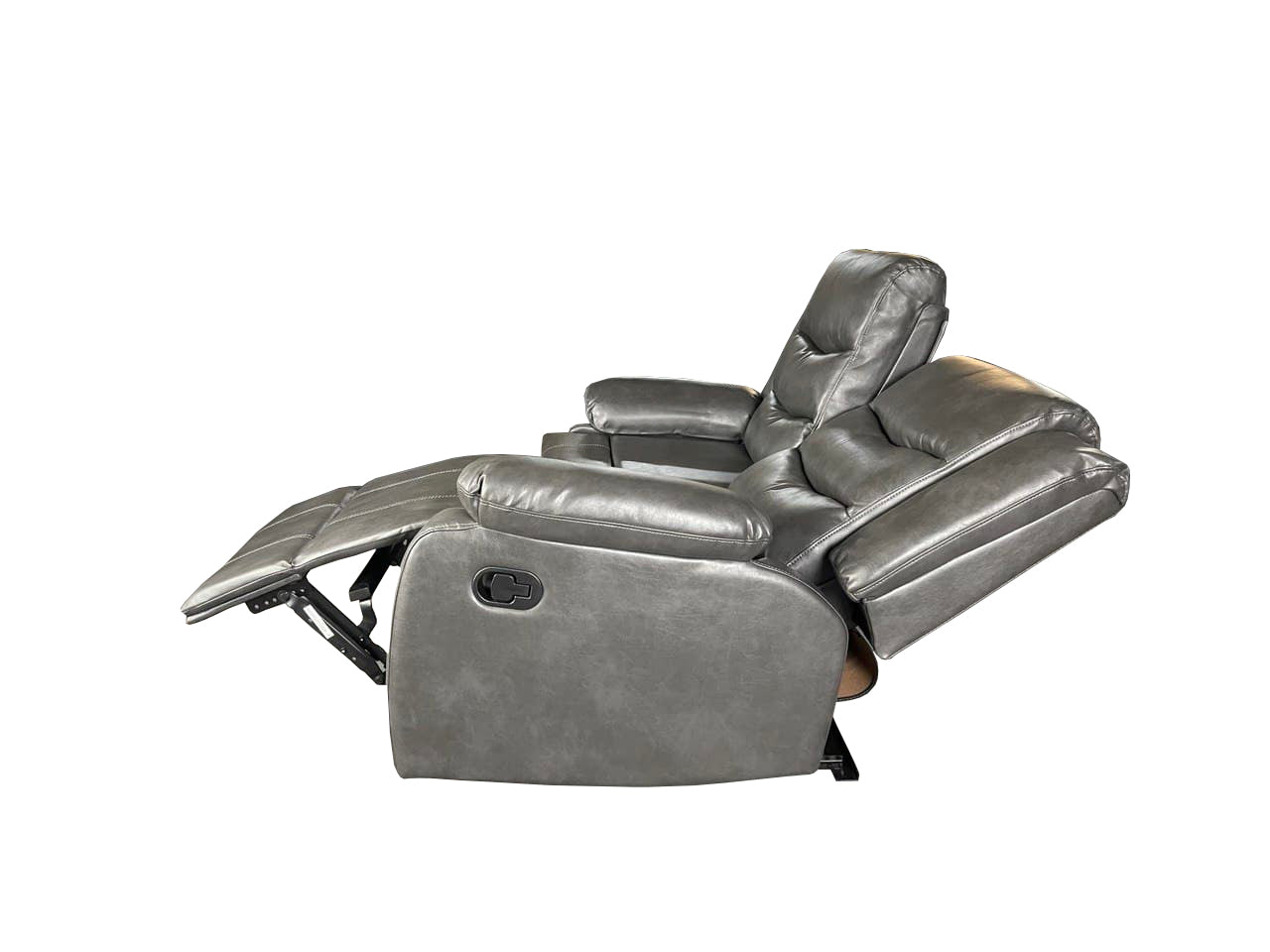 ROMA 3+2 RECLINER LEATHER AIRE SOFA – GREY