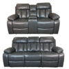 VANCOUVER 3+2 RECLINER LEATHER AIRE SOFA – GREY