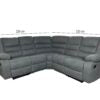 ROMA CORNER RECLINER FABRIC WITH CUPHOLDER – GREY