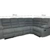 ROMA CORNER RECLINER FABRIC WITH CUPHOLDER – GREY