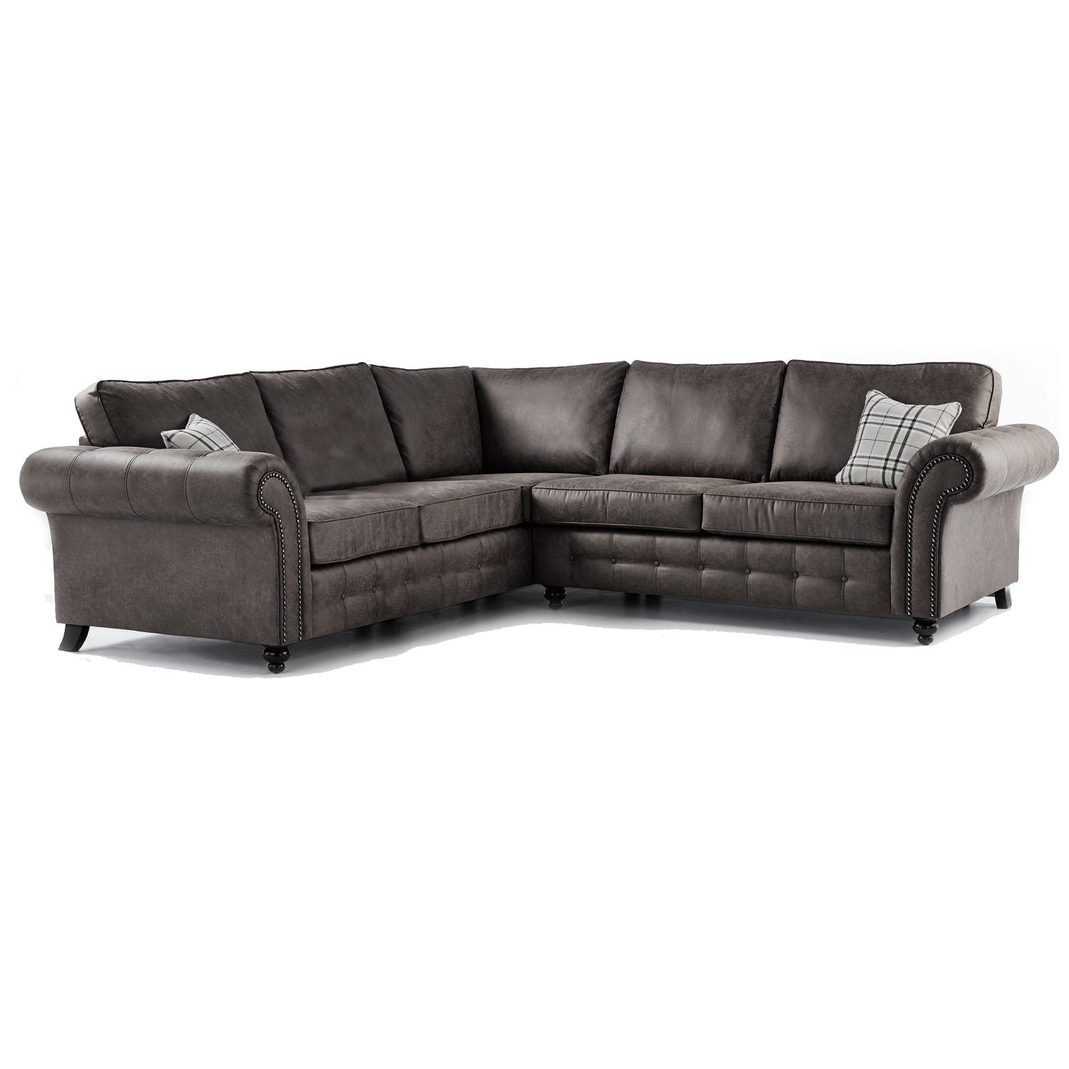 OAKLAND NEVADA FABRIC 2C2 CORNER SOFA – CHARCOAL