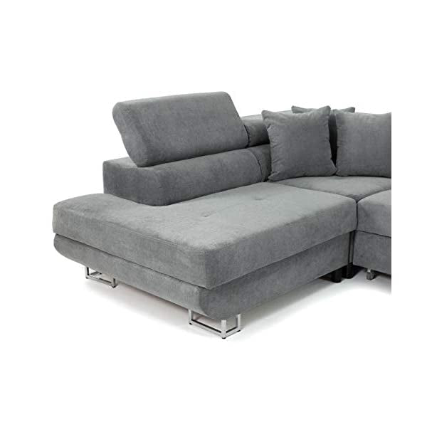 AMARO CORNER SOFAEBED FABRIC – GREY