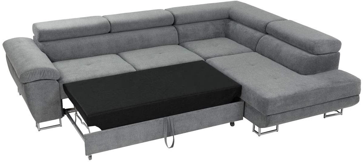 AMARO CORNER SOFAEBED FABRIC – GREY
