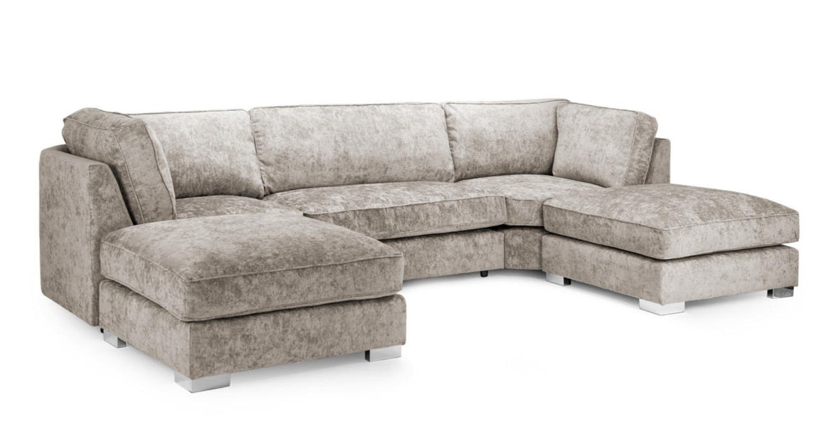 BISHOP U SHAPE FULL BACK CORNER FABRIC SOFA – TRUFFLE