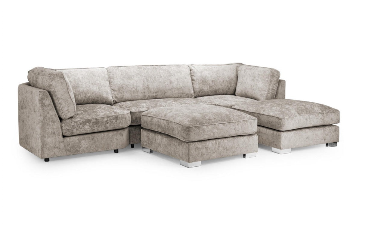 BISHOP U SHAPE FULL BACK CORNER FABRIC SOFA – TRUFFLE
