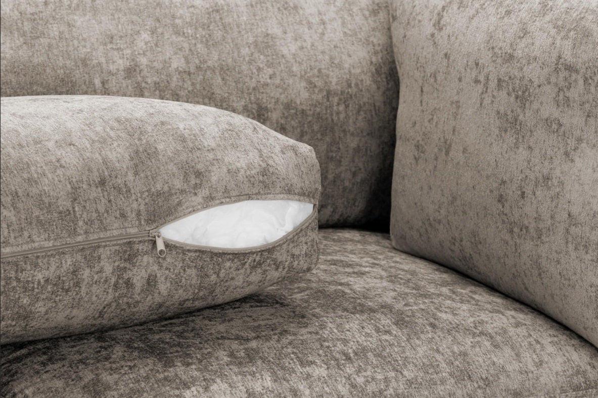 BISHOP U SHAPE FULL BACK CORNER FABRIC SOFA – TRUFFLE