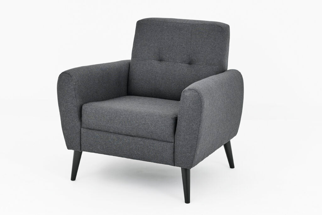 Chic Grey Fabric Sofa Set