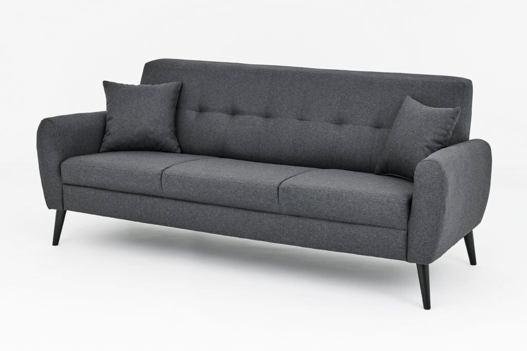 Chic Grey Fabric Sofa Set