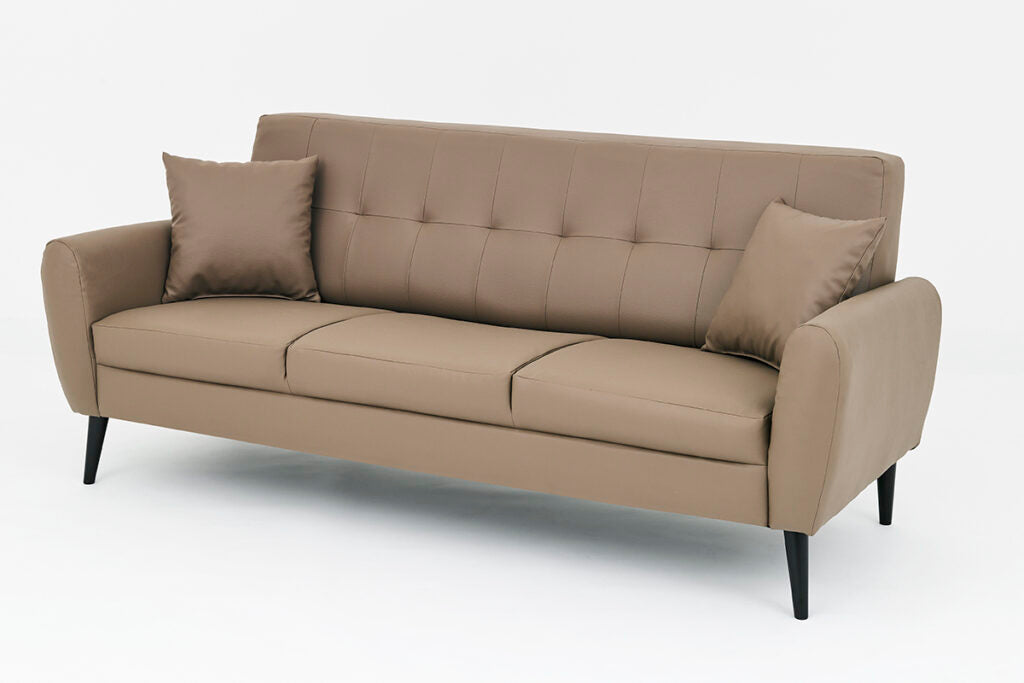 Chic Taupe PVC Sofa Set
