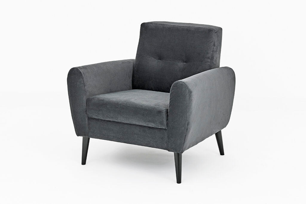 Chic Grey Velvet Sofa Set