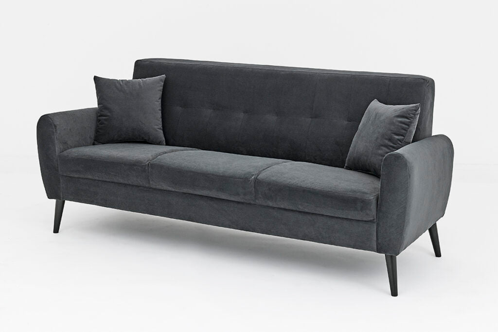 Chic Grey Velvet Sofa Set