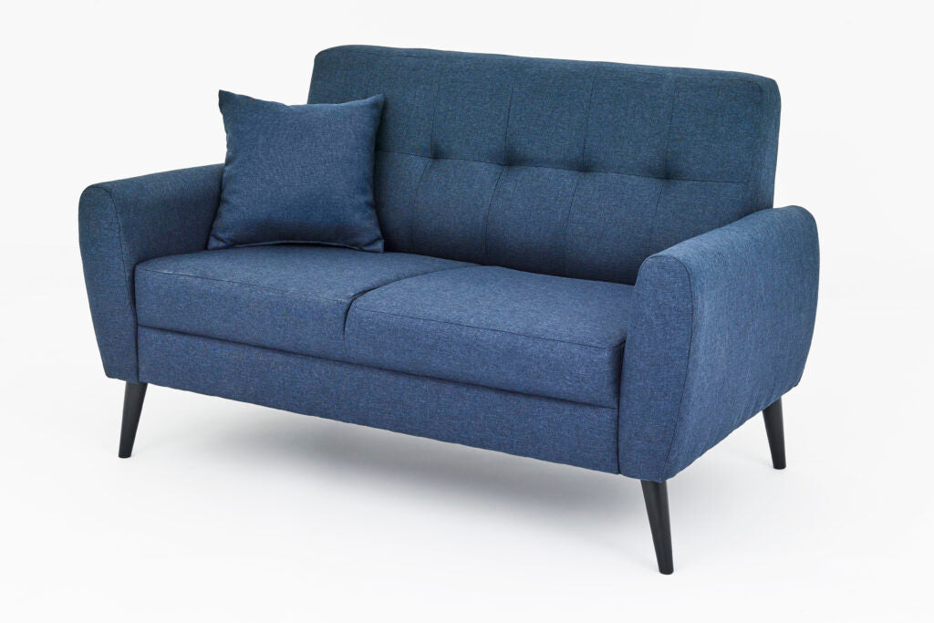 Chic Navy Fabric Sofa Set