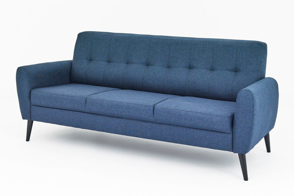 Chic Navy Fabric Sofa Set