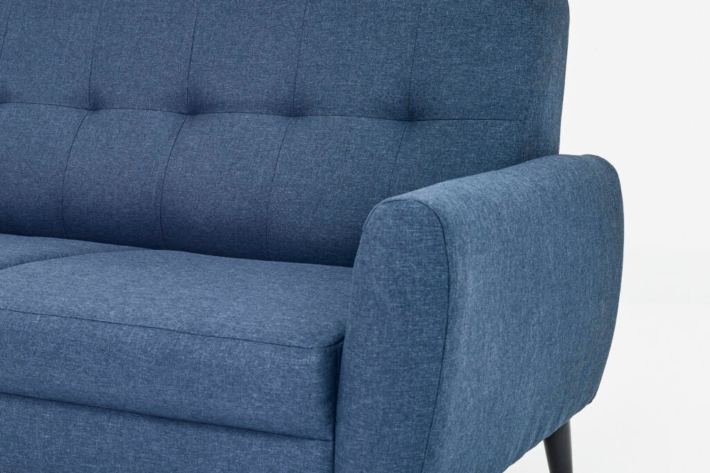Chic Navy Fabric Sofa Set