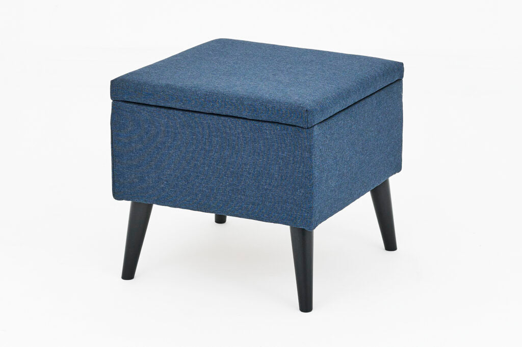 Chic Navy Fabric Sofa Set