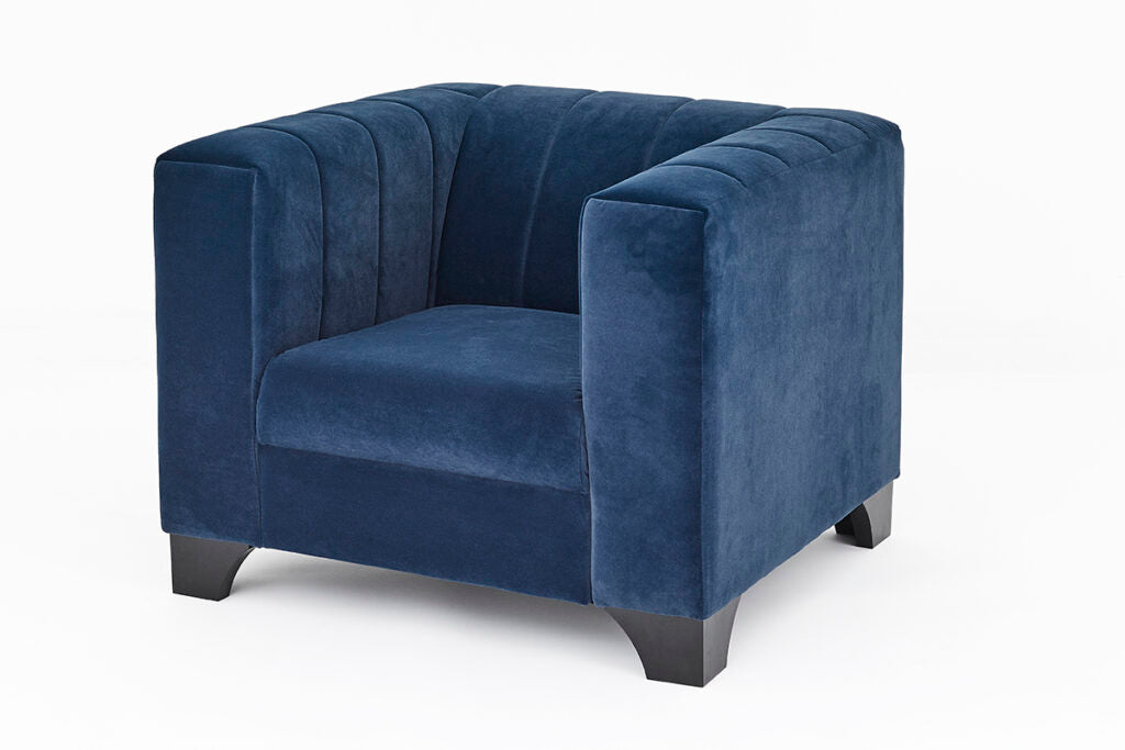 Grace Navy Velvet Sofa Set