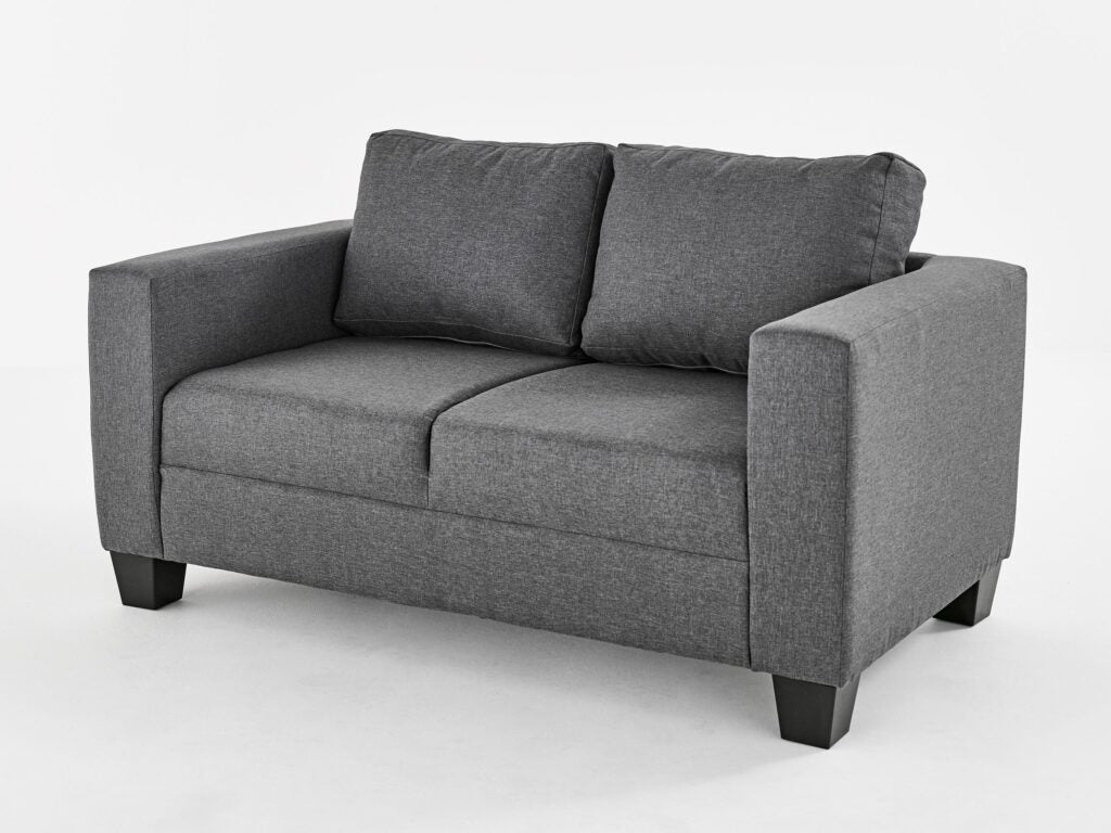 Victoria Charcoal Grey Fabric Sofa Set
