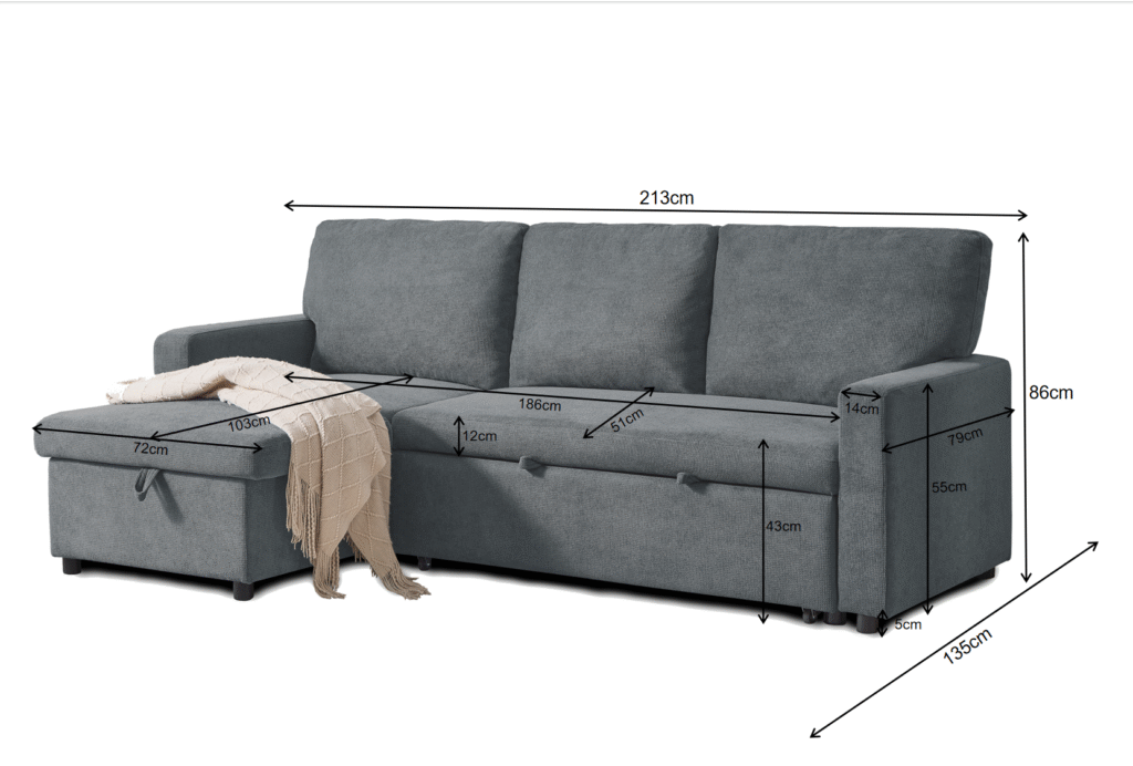 Julia Fabric Corner Sofa Bed