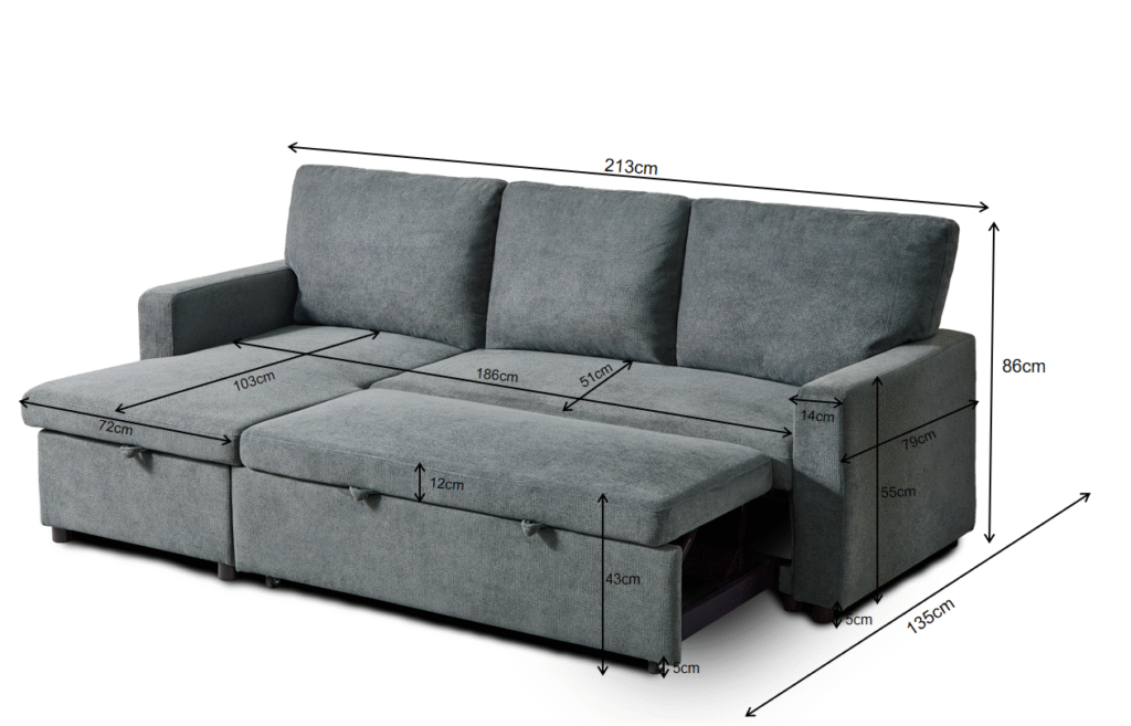 Julia Fabric Corner Sofa Bed