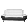 SHIRAZ 3+2 LEATHER SOFA SET – WHITE/BLACK
