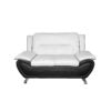 SHIRAZ 3+2 LEATHER SOFA SET – WHITE/BLACK