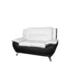 SHIRAZ 3+2 LEATHER SOFA SET – WHITE/BLACK