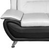 SHIRAZ 3+2 LEATHER SOFA SET – WHITE/BLACK