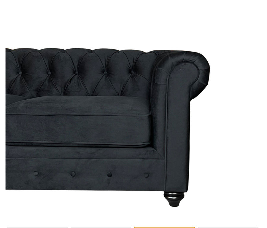 CHESTERFIELD 3+2 FABRIC – BLACK