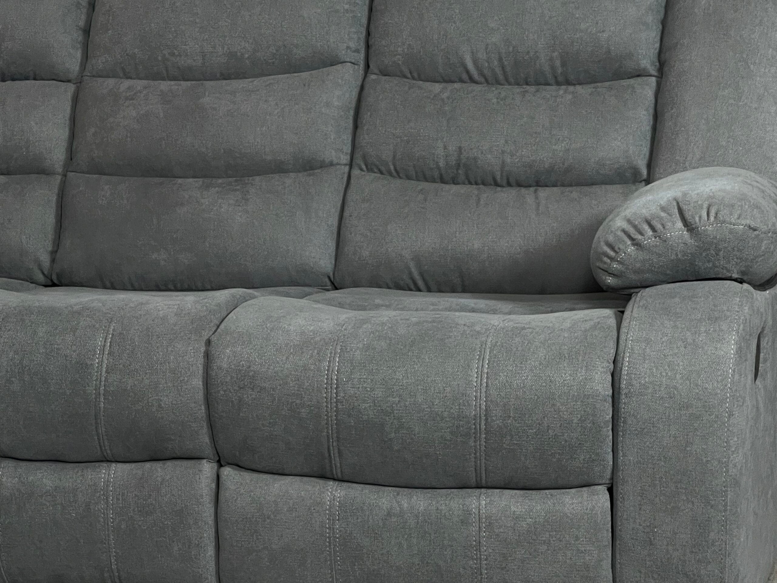 ROMA CORNER RECLINER FABRIC WITH CUPHOLDER – GREY