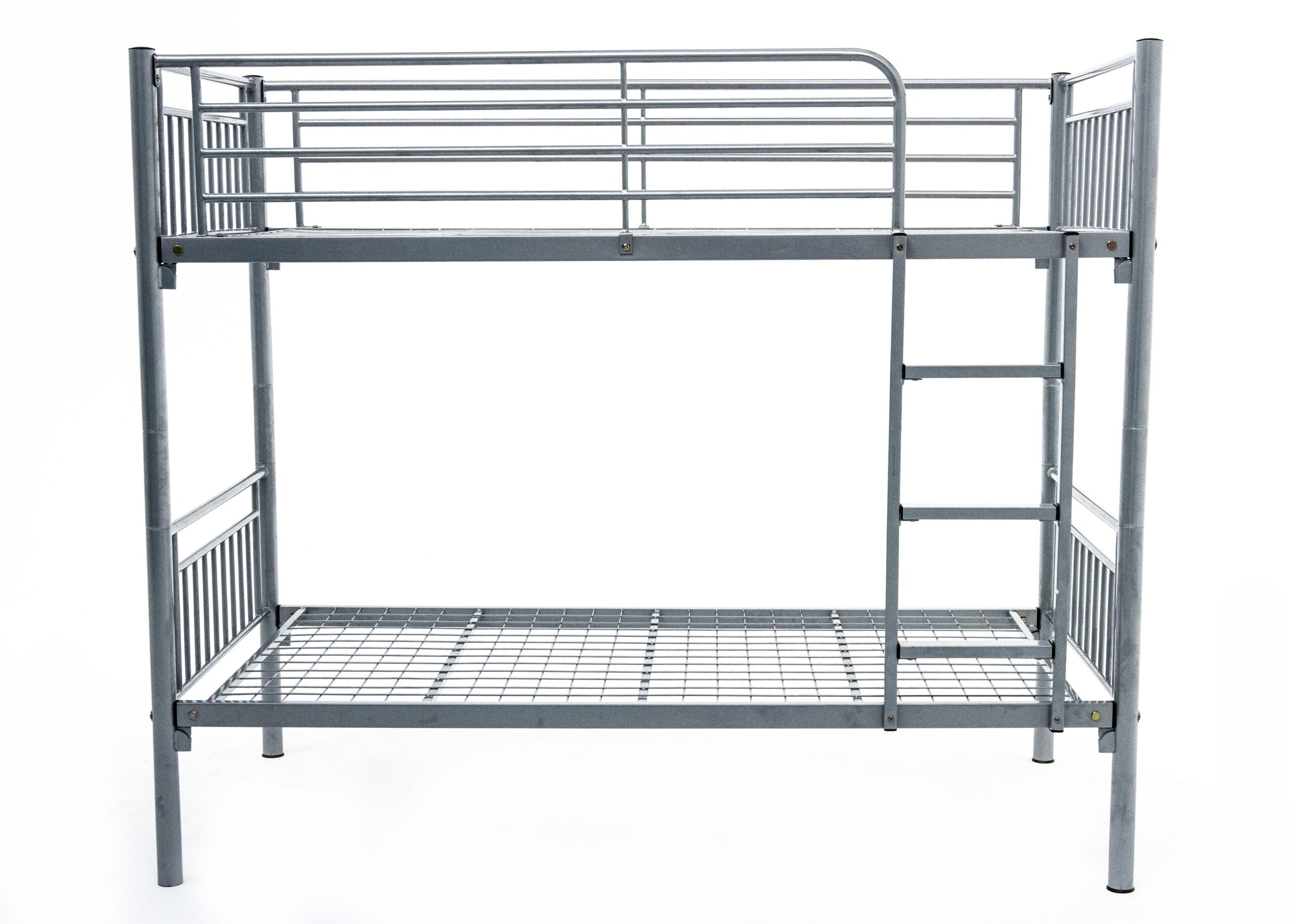 Silver Milano Metal Bunk Bed - Reinforced Heavy Duty Mesh Base Frame, Best Selling (90x190cm)